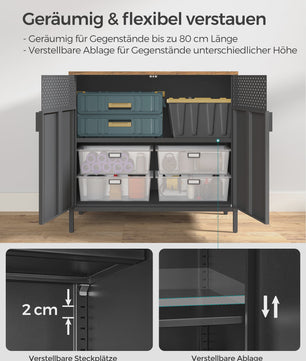 Industriële Sideboard met Dubbele Deuren en Verstelbare Plank - Stijlvol Keukenkast
