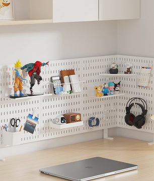 Modulaire Bureau Pegboard Organizer - Wandmontage, Staand & Clip-on