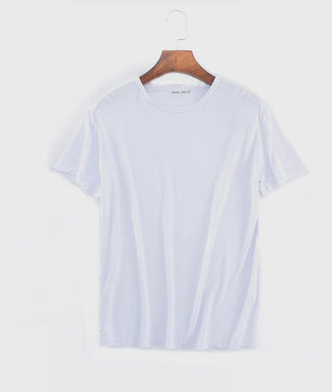 Heren Modal T-shirt Korte Mouw Losse Pasvorm Ronde Hals - Comfortabel Basis T-shirt voor Mannen