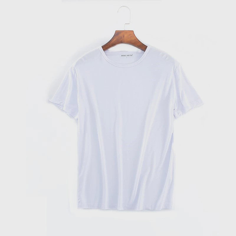 Heren Modal T-shirt Korte Mouw Losse Pasvorm Ronde Hals - Comfortabel Basis T-shirt voor Mannen