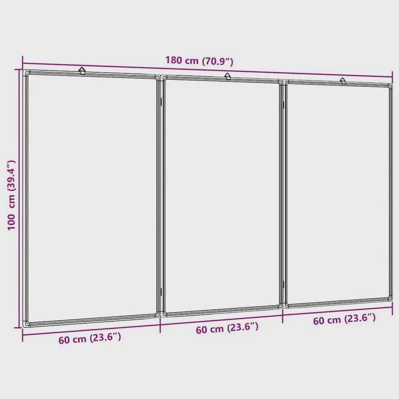 Opvouwbaar Magnetisch Whiteboard 180x100cm - Dubbelzijdig, Aluminium Frame, Makkelijk Schoon te Maken