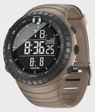 SMAEL Heren Sport Horloge - Waterdicht 50M, Digitaal LED met Alarm & Grote Wijzerplaat