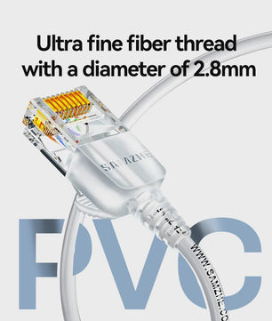 SAMZHE Slim Cat6A Netwerkkabel - 10Gbps Hoge Snelheid, 31AWG Zuiver Koper
