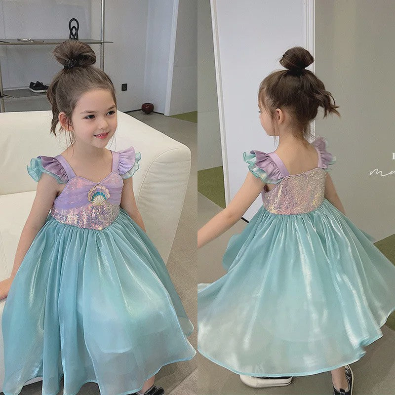 Prinsessenjurk Meisjes Ariel Zeemeermin Jurk - Feestelijk & Zomers