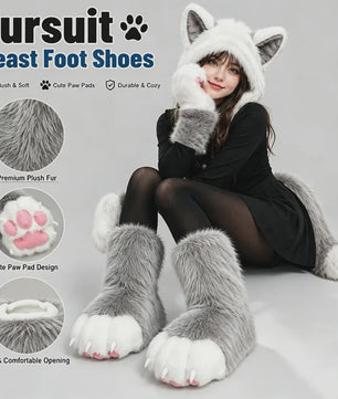 Pluche Poot Laarsjes - Cosplay & Fursuit Kattenpoot Schoenen