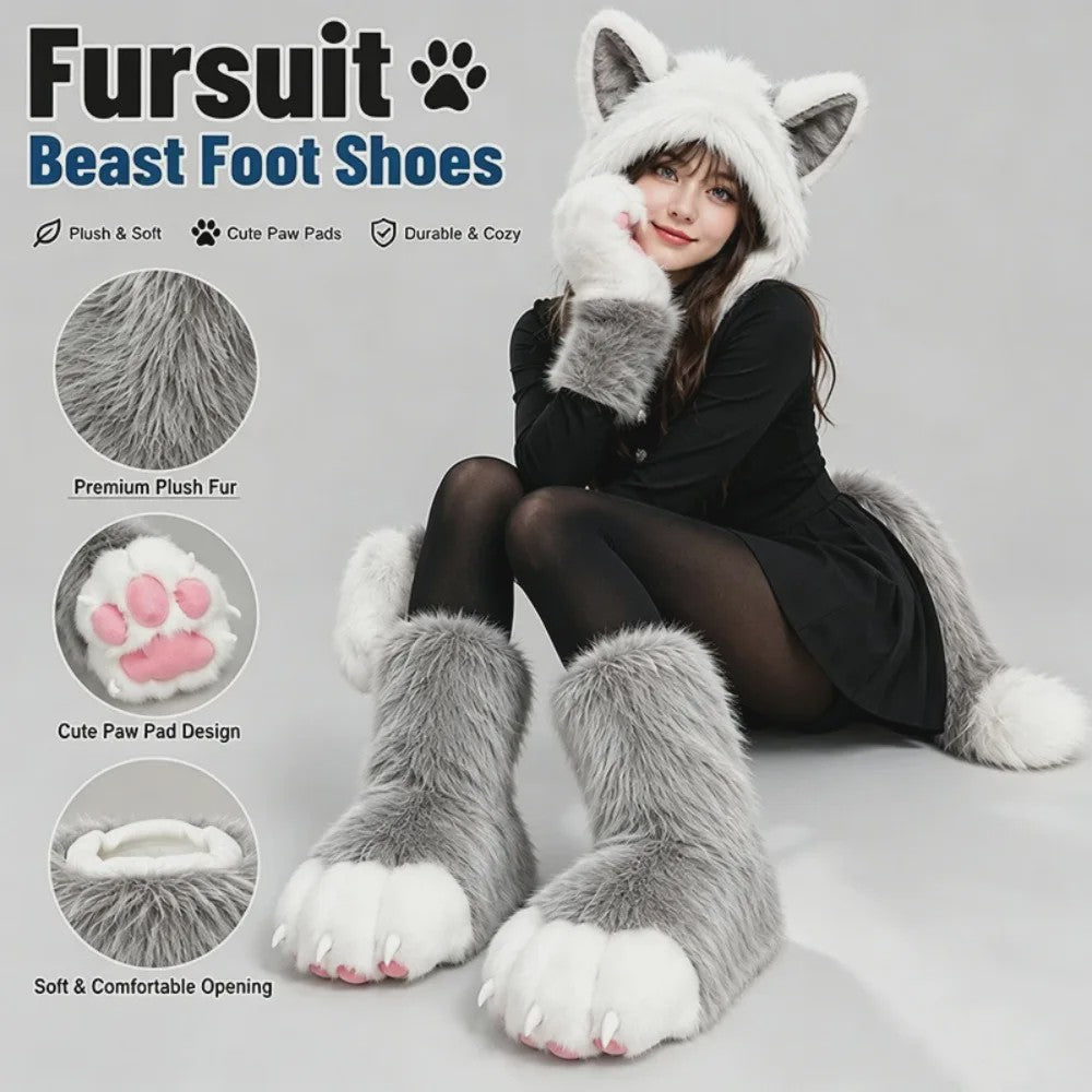 Pluche Poot Laarsjes - Cosplay & Fursuit Kattenpoot Schoenen