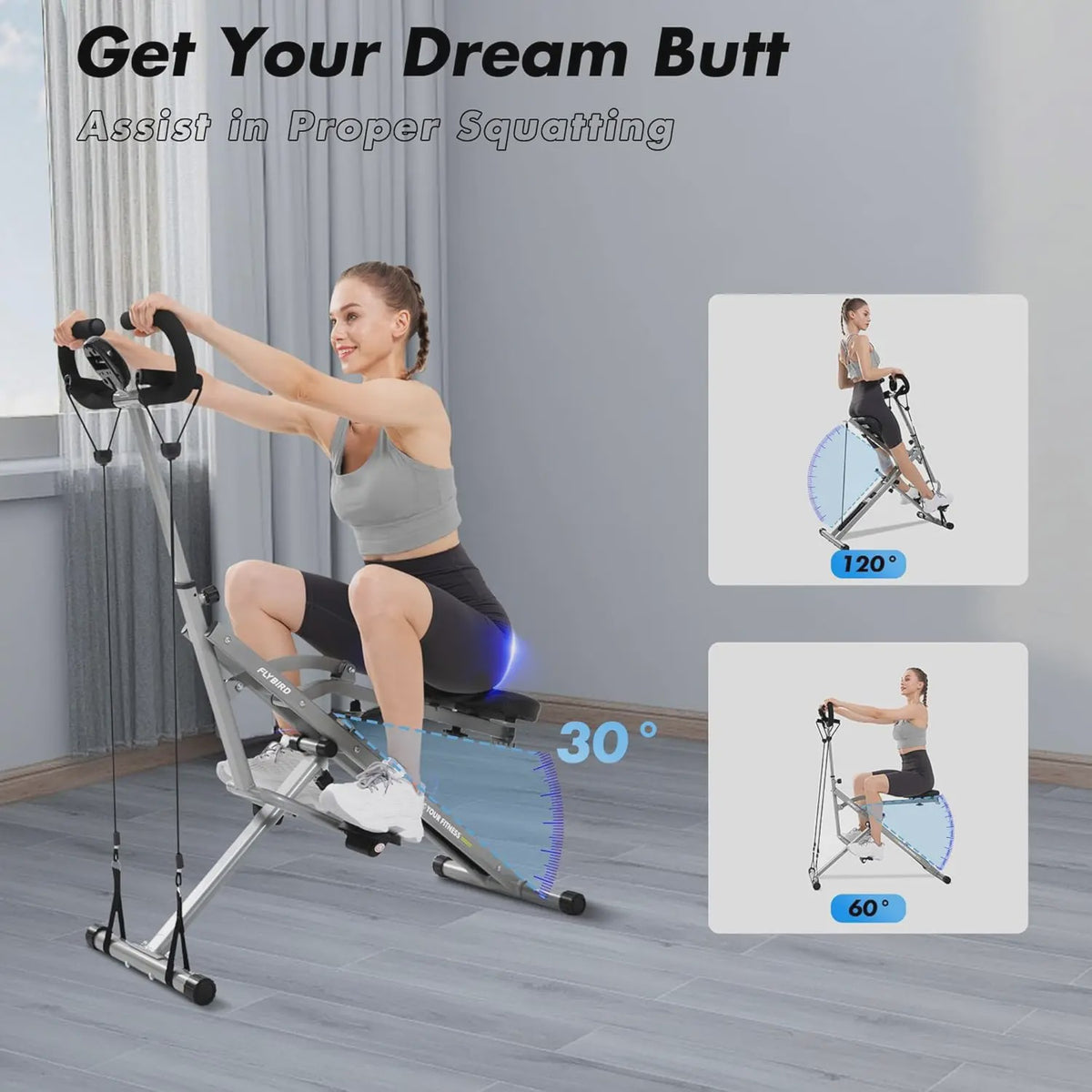 Flybird DQ3 Deep Squat Machine: Full Body Training voor Thuis met Verstelbare Weerstand & Opvouwbaar Ontwerp