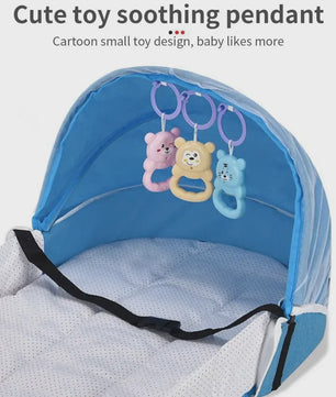 Draagbaar Babybedje met Klamboe en Comfortabel Matras - Anti-druk & Opvouwbaar