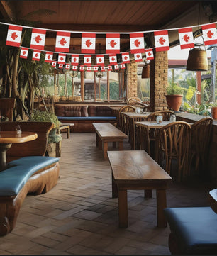 Canada Vlaggenlijn 20 Stuks - 14x21cm - Feest & Festival Decoratie