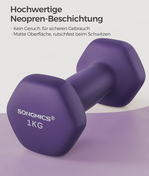 SONGMICS Halters Set (2 stuks) - Neopreen Coating, Zeskant Design - Verkrijgbaar in 1KG t/m 5KG