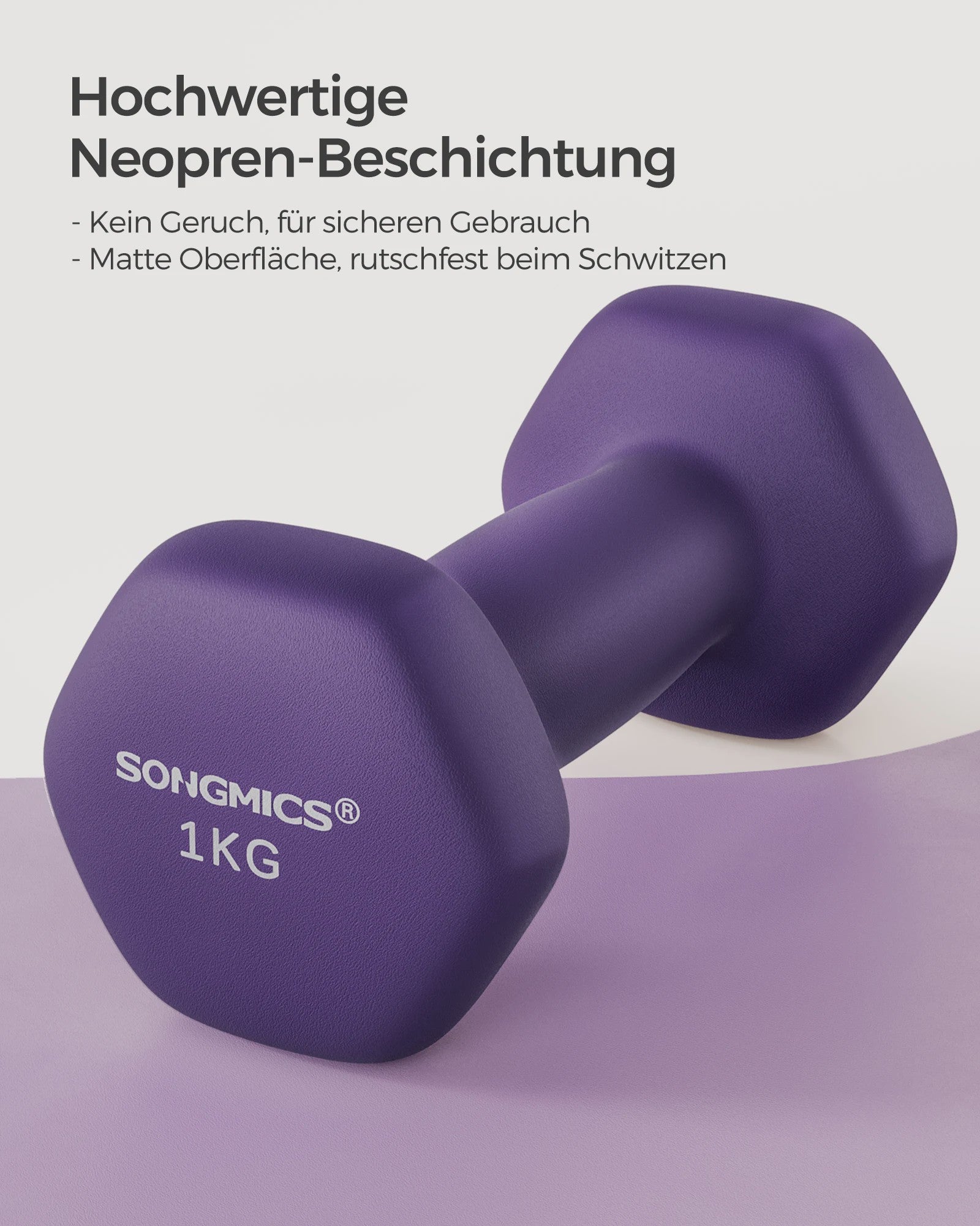 SONGMICS Halters Set (2 stuks) - Neopreen Coating, Zeskant Design - Verkrijgbaar in 1KG t/m 5KG
