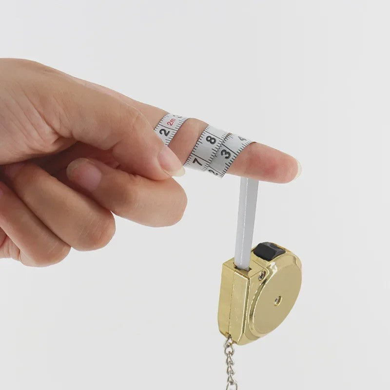 Mini Rolmaat Sleutelhanger 2 Meter - Compact Meetlint voor Huis, Hobby & Handwerken