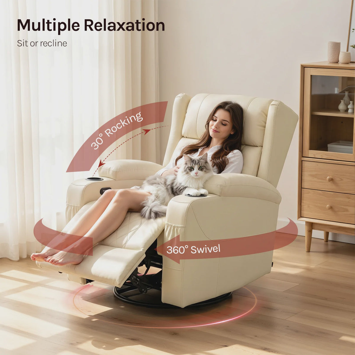 Draaibare Fauteuil met Verstelbare Rugleuning en Voetensteun | Comfortabel en Stijlvol