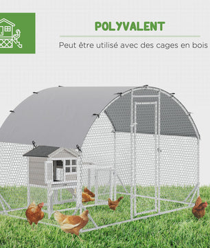 Grote kippenren met UV-beschermend dak - 2.8m x 1.9m x 1.97m