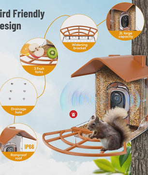 Slimme Vogelvoederhuisje met Camera & Zonnepaneel - AI Vogelherkenning