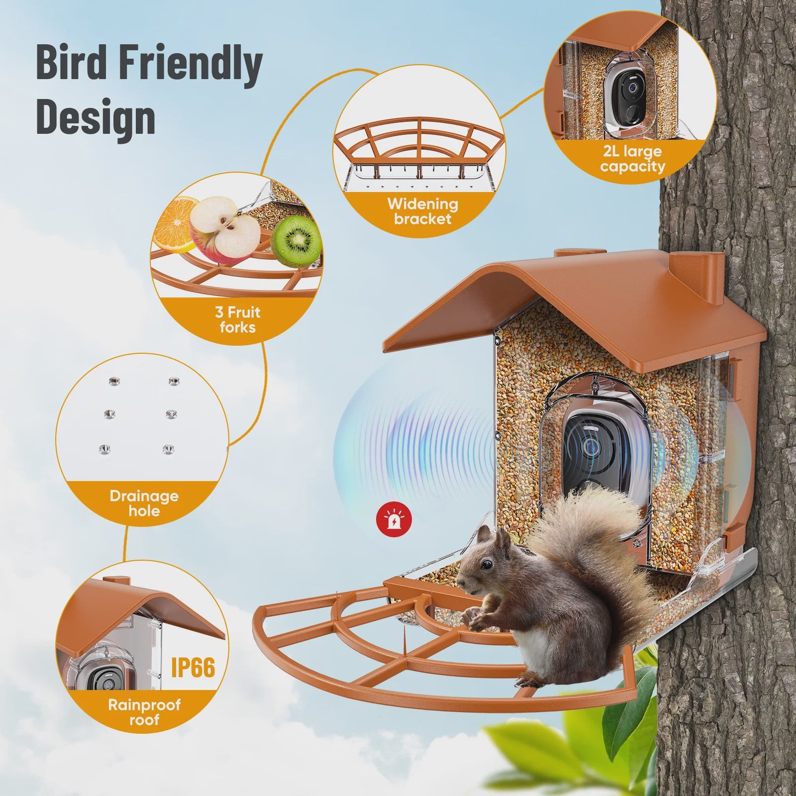 Slimme Vogelvoederhuisje met Camera & Zonnepaneel - AI Vogelherkenning