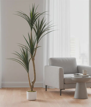 Realistische Kunst Dracaena Marginata Boom - 165cm Hoge Kunstplant in Pot voor Binnen Decoratie