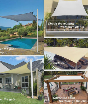 Waterdicht UV-bestendig Schaduwdoek 300D Polyester - Zonwering voor Tuin, Terras & Auto