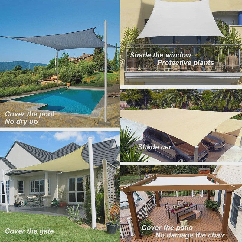 Waterdicht UV-bestendig Schaduwdoek 300D Polyester - Zonwering voor Tuin, Terras & Auto