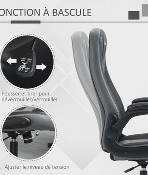 Ergonomische Gaming Stoel met Draaibare Metalen Voet en Verstelbare Hoogte