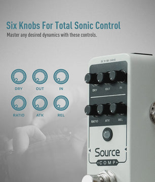 SONICAKE Source Compressor 1176 - Analoge Gitaar Effectpedaal met Studio Kwaliteit en Buffered Bypass