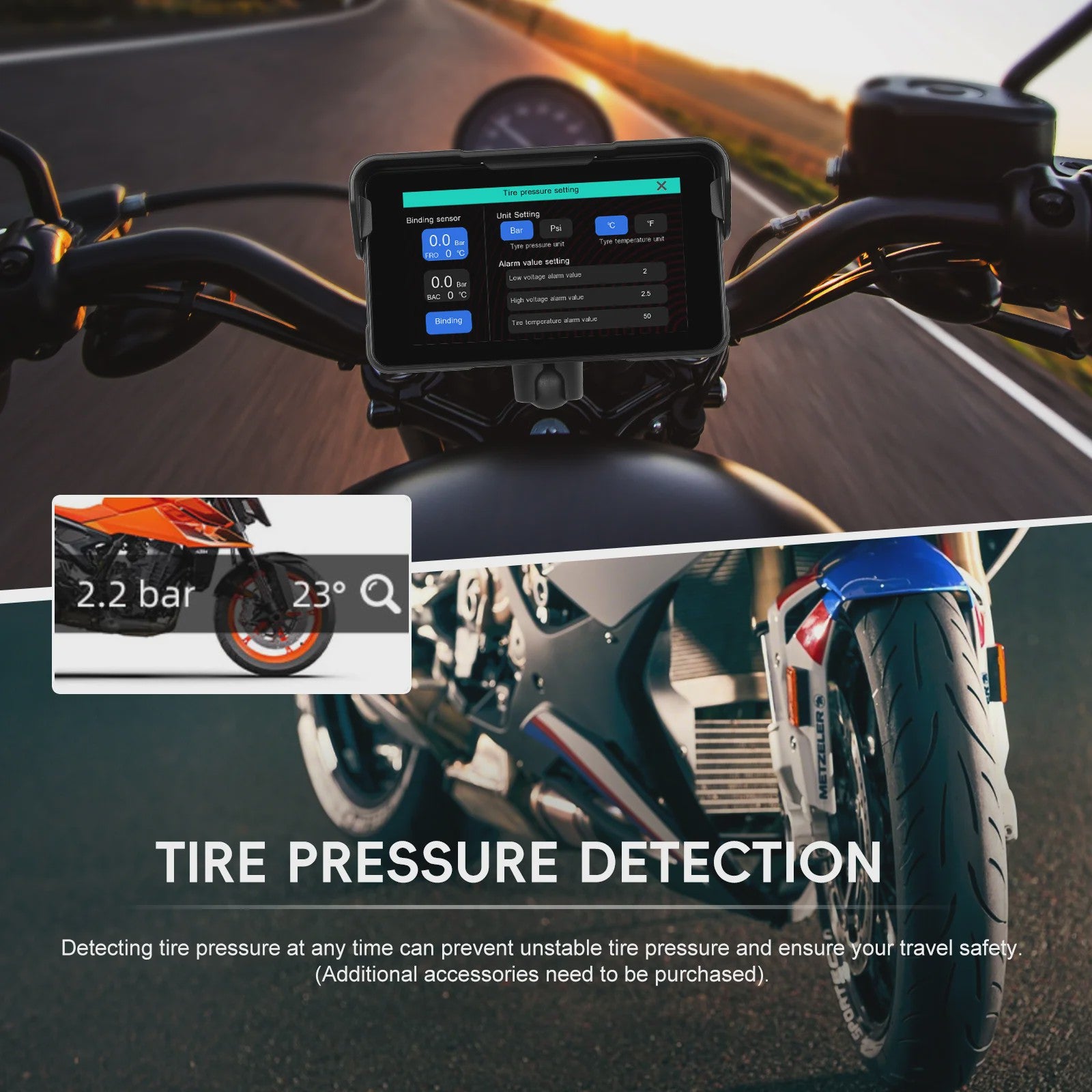 5" Motorfiets Navigatie Display met Draadloze CarPlay & Android Auto