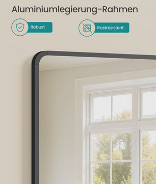Rechthoekige Wandspiegel met Aluminium Frame en Veiligheidsglas - 61x91 cm