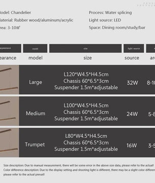 Nordic Houten Lange LED Hanglamp - Stijlvolle Verlichting voor Eettafel, Woonkamer & Keuken