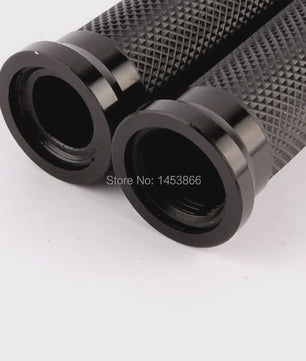Zwarte Motor Handvatten 7/8'' (22mm) Universeel - Grips met Eindstukken voor Yamaha, Honda, Suzuki, Kawasaki