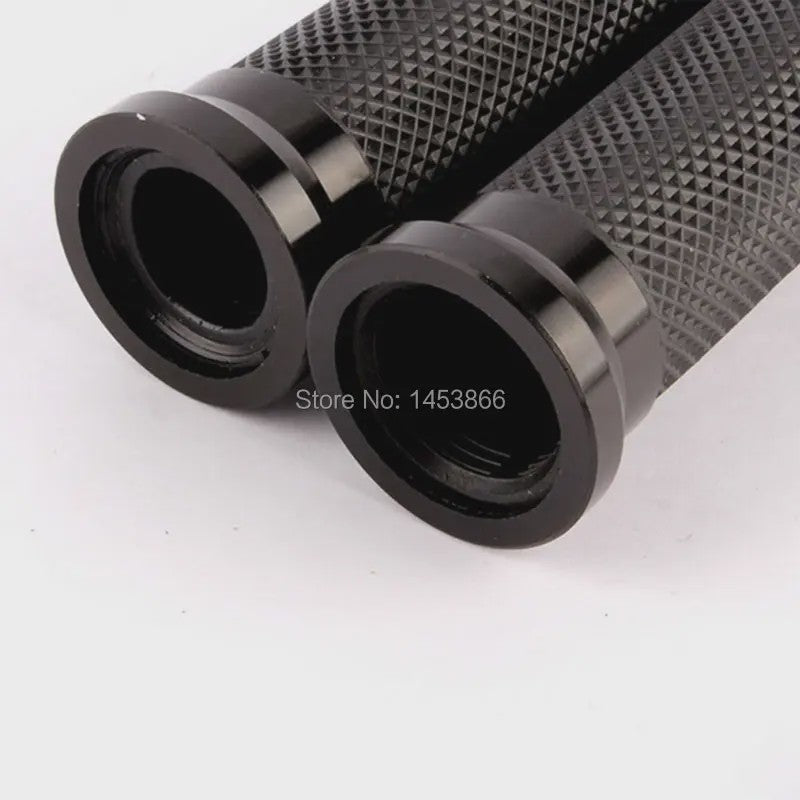 Zwarte Motor Handvatten 7/8'' (22mm) Universeel - Grips met Eindstukken voor Yamaha, Honda, Suzuki, Kawasaki