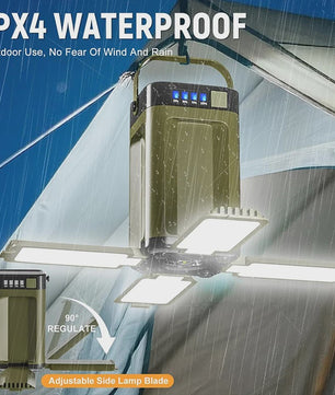 Oplaadbare Solar Camping Lantaarn - Multifunctioneel, 6 Lichtstanden & IPX4 Waterdicht