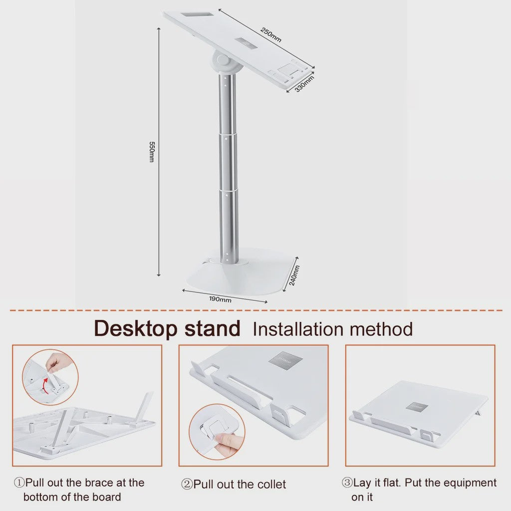Verstelbare en Opvouwbare Laptopstandaard voor Macbook, Xiaomi & Tablets - Ergonomisch & Koelend