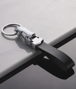Luxe Luipaardkop Sleutelhanger van Echt Leer & Metaal - Perfect voor Jaguar