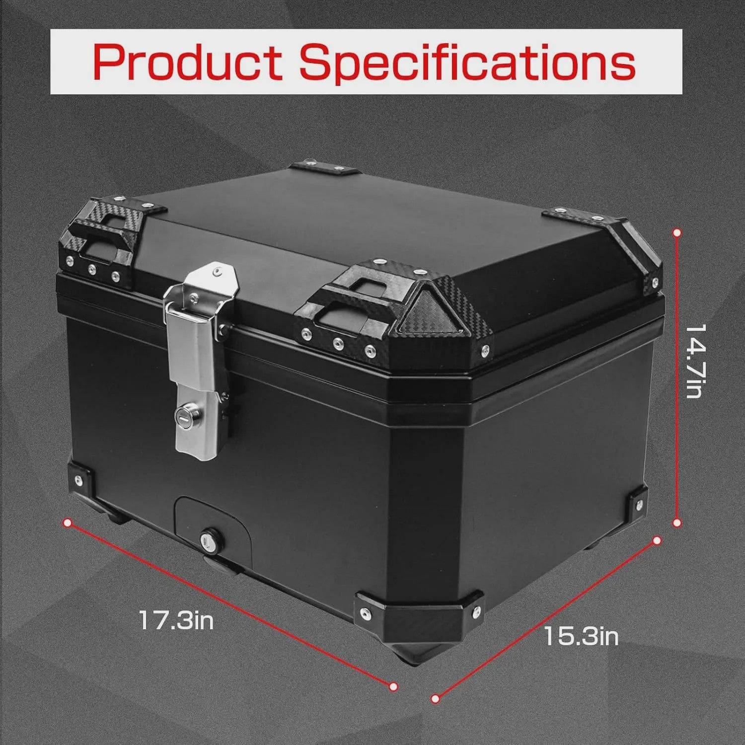 45L Universele Motor Topkoffer - Waterdicht & Schokabsorberend Bagagekoffer met 2 Sleutels