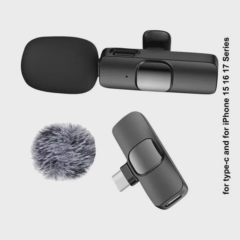 Draadloze Lavalier Microfoon voor iPhone, Android & PC - Plug & Play Mini Microfoon
