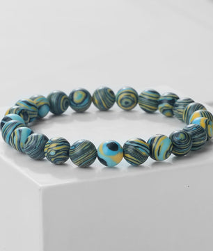 8mm Natuurlijke Malachiet Edelsteen Armband - Handgemaakt, Elastisch