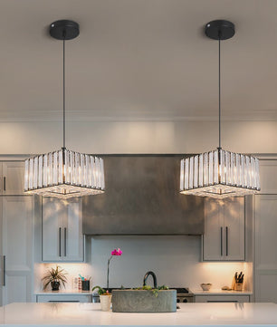 Moderne Kristallen Hanglamp Vloerlamp - Stijlvol Design voor Keuken, Woon- en Eetkamer