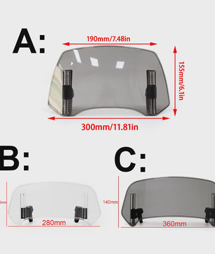 Universeel Verstelbaar Motorfiets Windscherm Verlengstuk - Clamp-On Spoiler Deflector