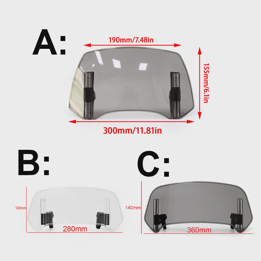 Universeel Verstelbaar Motorfiets Windscherm Verlengstuk - Clamp-On Spoiler Deflector