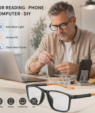 KAROS Blauw Licht Blokkerende Leesbril - Unisex Grote Frame Computerbril
