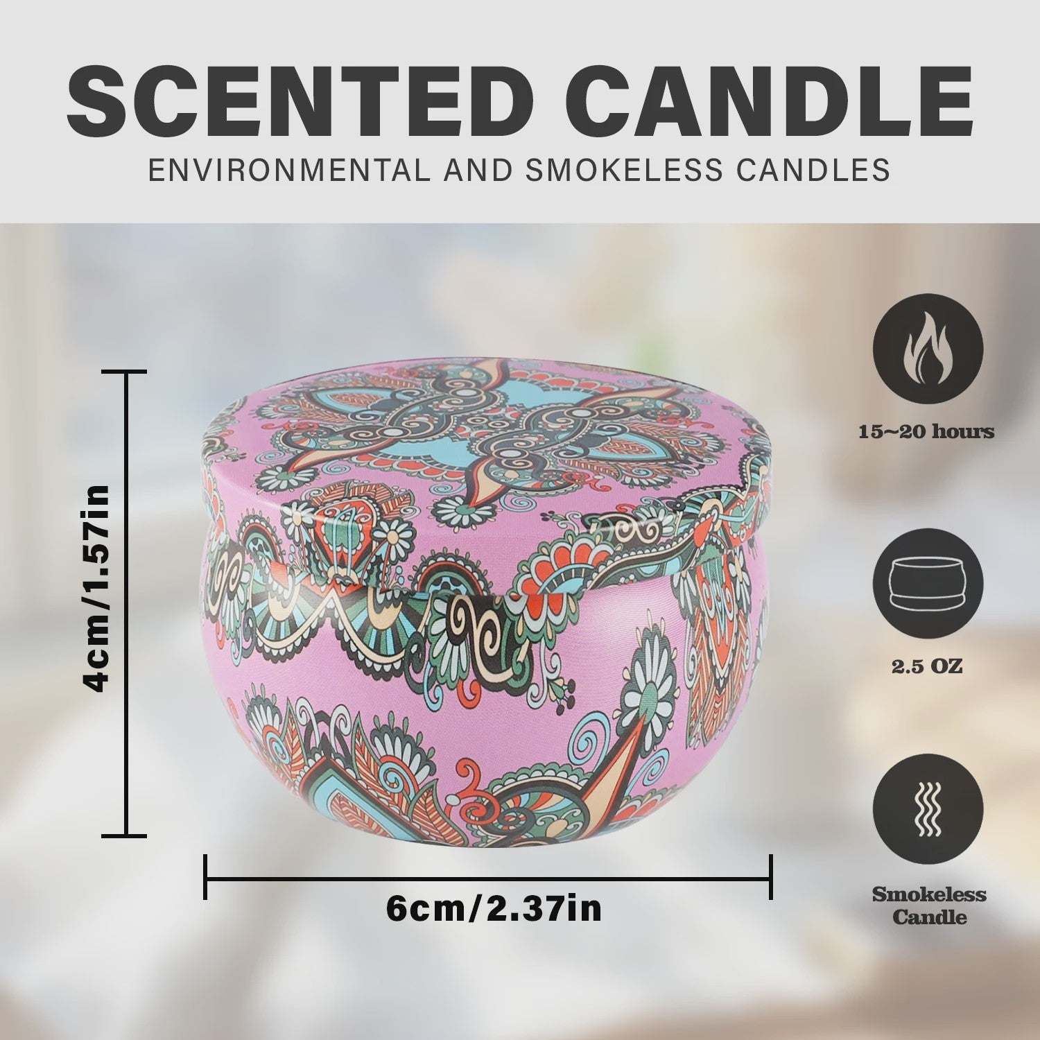 24-Pack Klassieke Chinese Geurkaarsen in Decoratieve Blikjes - Feest & Cadeau