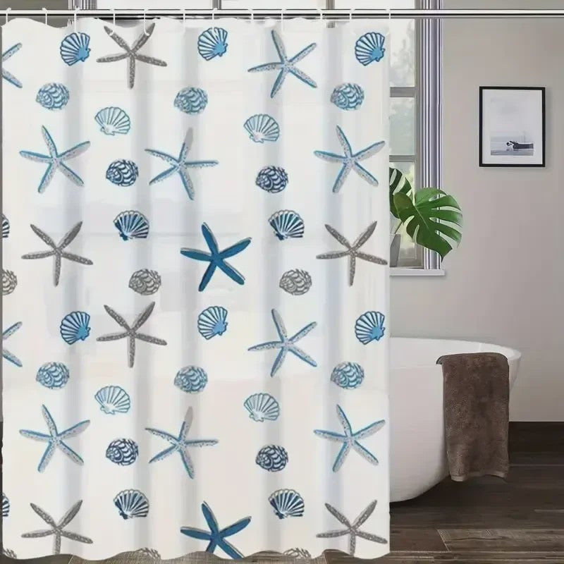 Waterdicht Douchegordijn PEVA met Zee Print - Badkamer Decoratie