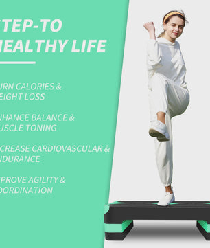 Aerobic Step Platform - Fitness Stepper voor Workout & Training - 68.5cm - 250kg Belastbaar