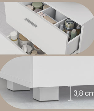 Witte Onderbouw Wastafelkast met 2 Lades - 60x30x63.8 cm