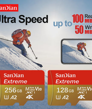 SanDian Extreme Micro SD Kaart - Hoge Snelheid UHS-I U3 V30 A2 - 32GB tot 512GB