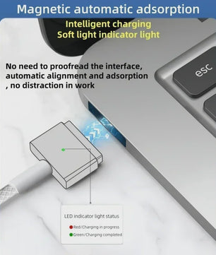 USB-C naar MagSafe 2 T-vorm Kabel voor MacBook Air/Pro - 1.8m Gevlochten Snellader