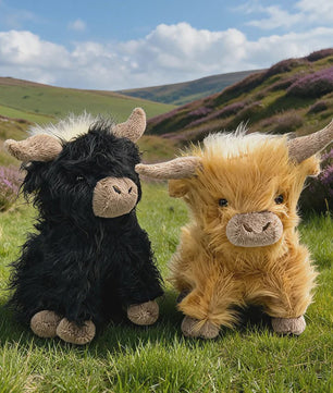 Schattige Highland Cattle Pluche Knuffel - Zacht & Fluffy Dier - Verkrijgbaar in 30/50cm - Zit of Lig Positie