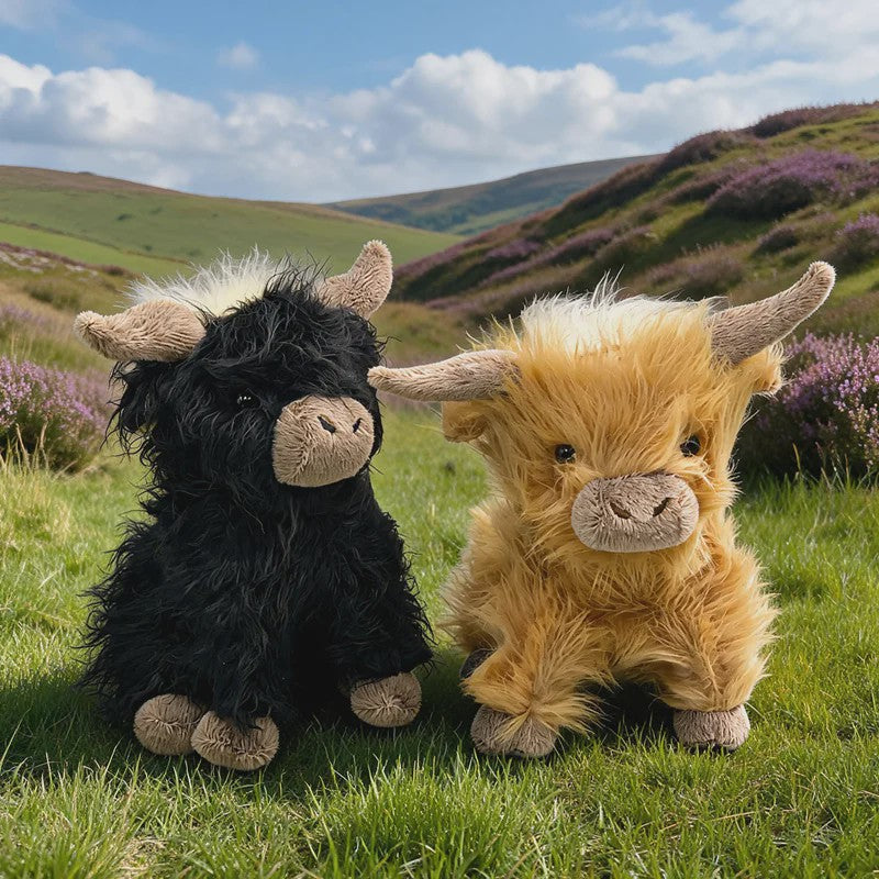 Schattige Highland Cattle Pluche Knuffel - Zacht & Fluffy Dier - Verkrijgbaar in 30/50cm - Zit of Lig Positie