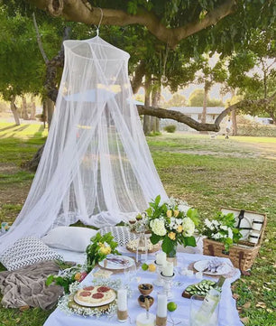 Elegante Hangende Klamboe Dome - Polyester Mesh voor Bed & Decoratie
