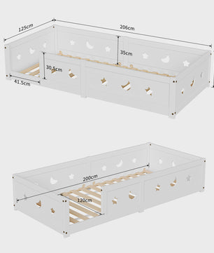 Montessori Houten Kinderbed met Valbeveiliging - Scandinavisch Design - Veilig Peuterbed
